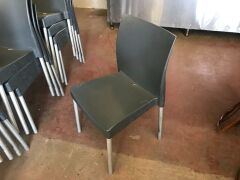 25 x Grey Heavy Plastic Moulded Chairs with Aluminium Legs - 2