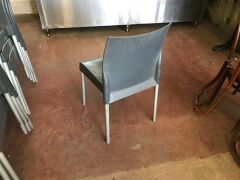 25 x Grey Heavy Plastic Moulded Chairs with Aluminium Legs - 3