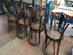 8 x "Thonet" Timber Moulded Chairs - 2