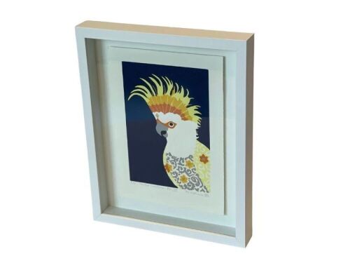 “Sacred Creatures - Polly III” - Original gilded reduction linocut by Pip Matthews