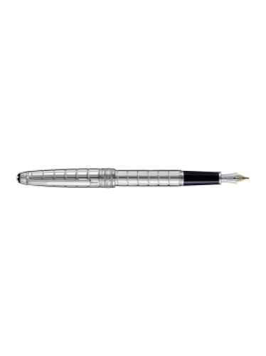 Montblanc Meisterst&uuml;ck Solitaire Platinum Plated Facet Classique Fountain Pen M 38245 (Boxed)