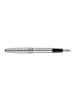 Montblanc Meisterst&uuml;ck Solitaire Platinum Plated Facet Classique Fountain Pen M 38245 (Boxed)
