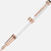 Montblanc Meisterst&uuml;ck White Solitaire Rose Gold-Coated Classique Fountain Pen M MB113323 (Pen only. No Box)