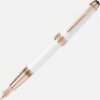 Montblanc Meisterst&uuml;ck White Solitaire Rose Gold-Coated Classique Fountain Pen M MB113323 (Pen only. No Box)