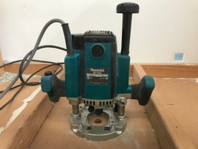Router table, timber frame with Makita Router, Model: RP1800