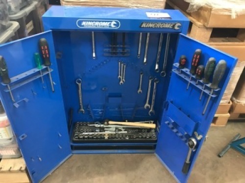 Kincrome Wall Mounted Tool Cabinet with assorted hand tools