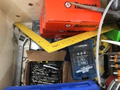 Box of assorted tools, general hand tools, drill bits, router bits, tap & die set, Allan keys & sundry items - 2