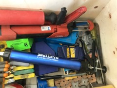 Box of assorted tools, general hand tools, drill bits, router bits, tap & die set, Allan keys & sundry items - 5