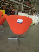 3 x Matt Blatt Featherstone Replica Swivel Chairs, Orange fabric upholstered - 4