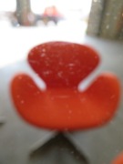 3 x Matt Blatt Featherstone Replica Swivel Chairs, Orange fabric upholstered - 5