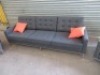 Matt Blatt Eames Replica Lounge Suite, 1 x 3 seater couch, 2 x lounge chairs, Grey fabric upholstered - 2