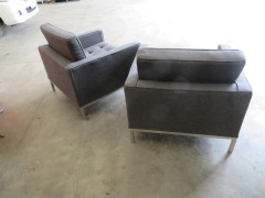 2 x Matt Blatt Eames Replica Lounge Chairs, Grey fabric upholstered - 3