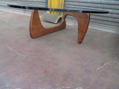 Matt Blatt Noguchi Replica Occasional Table, Glass top 1250 x 900 x 19mm, timber base - 3