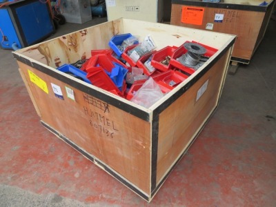 Assorted Hardware and Fixings, contents of timber crate, 1150 x 1150 x 680mm H