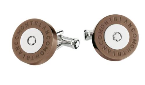 Montblanc Round Sterling Steel Cufflinks 104739 (Item scuffed, see photo)