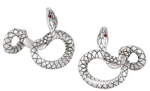 Montblanc Snake Silver Red Lacquer Cufflinks 114752