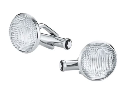 Montblanc Urban Spirit Round Stainless Steel/Acrylic Groove Cufflinks 114768