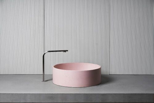 Bentu Hui Concrete Round Basin - Pink