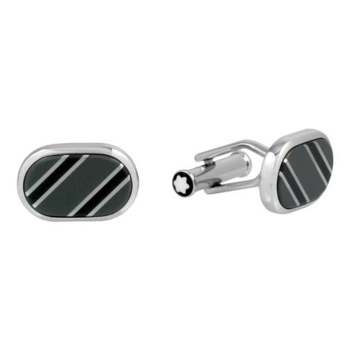 Montblanc Sartorial Rectangular Steel Stripes Cufflinks 116659