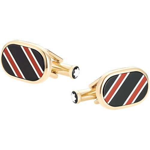 Montblanc Sartorial Rectangular Champagne Stripe Cufflinks 118614