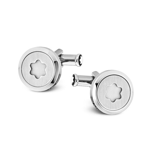 Montblanc Starwalker Cufflinks, round in stainless steel with illuminatingMontblanc emblem 123799