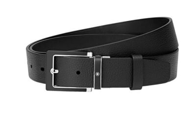 Montblanc Squared Stainless Steel And Black Matt PVD Insert Pin Buckle Belt 126030