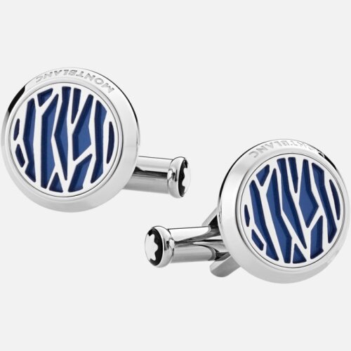 Montblanc Sartorial Cufflinks, round shape with lines 126100