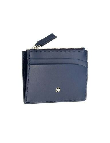 Montblanc Meisterstuck 4 Cards Blue Leather Pocket Holder Wallet 126224