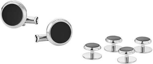 Montblanc Tuxedo Set Stainless Steel and Onyx Cufflinks 115333