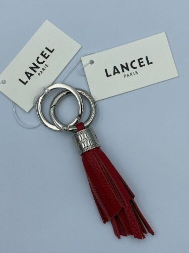 Lancel Small Tassel Keyring Grained L- Red Lanc A08682IRTU