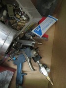 Assorted Spray Guns, Pot and accessories in box - 10