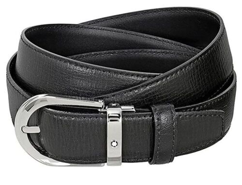Montblanc Black Printed Leather Belt 114416
