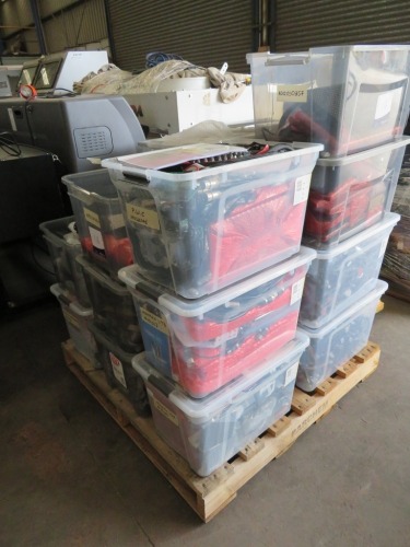 18 x Plastic Tubs containing assorted spare parts