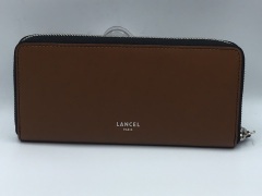 Lancel Clic Slim Zip Wallet Wood/Black A102768DTU - 2