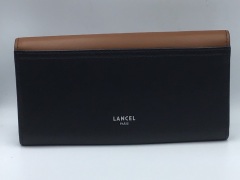 Lancel Clic Slim Flap Wallet Wood/Black A102778DTU - 2