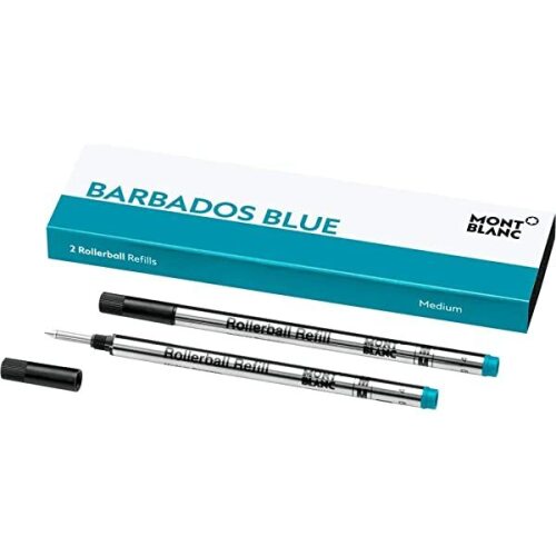 2x Packs of Montblanc Barbados Blue 2 Ballpoint Refills - Medium 116219