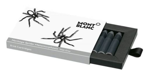 2x Packs of Montblanc Heritge Spider Metamorphosis Web Grey 8 Fountain Pen Ink Catridges 118207