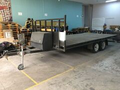2017 Tandem 3 tonne Flat top trailer, 16ft x 8ft *RESERVE MET*