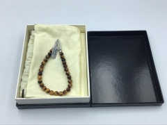 Montblanc Tiger Eye Beads Bracelet with Carabiner Closure in Stainless Steel 12527463 - 2