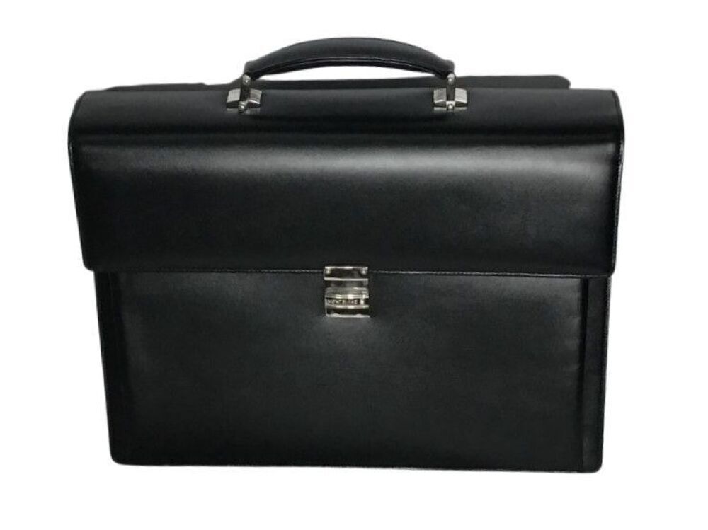 Montblanc Meisterstuck Double Gusset Briefcase in Black 104607 | Hilco ...