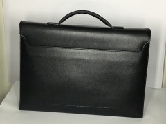 Montblanc Sartorial Single Gusset Black Leather Briefcase 113176 - 3