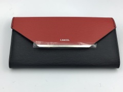 Lancel Enveloppe Flap Cont Wallet Navy/Red A0682998TU