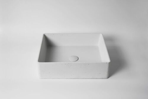 Bentu Hui Concrete Rectangular Basin - Grey/White