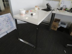 Contents of Office including;4 x Desks, Metal framed with White Tops - 1400 x 600mm1 x Filing Cabinet, 4 Drawer3 x Chairs - 4