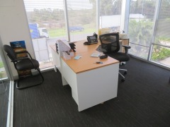 Contents of Office including; Corner Desk, Desks, Pedestals, etc - 4