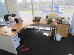 Contents of Office including; Corner Desk, Desks, Pedestals, etc - 6