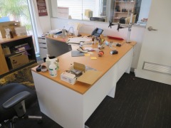 Contents of Office including; Corner Desk, Desks, Pedestals etc - 4