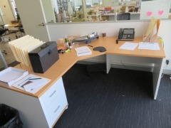 Contents of Office including; Corner Desk, Pedestals, Bookcase etc - 6