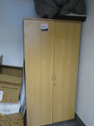 Timber Cabinet & Contents of Office Equipment