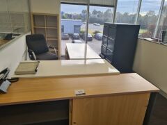 Contents of Office including; Desks, Credenza, 4 Drawer Filing etc - 800 x 380 x 1500mm